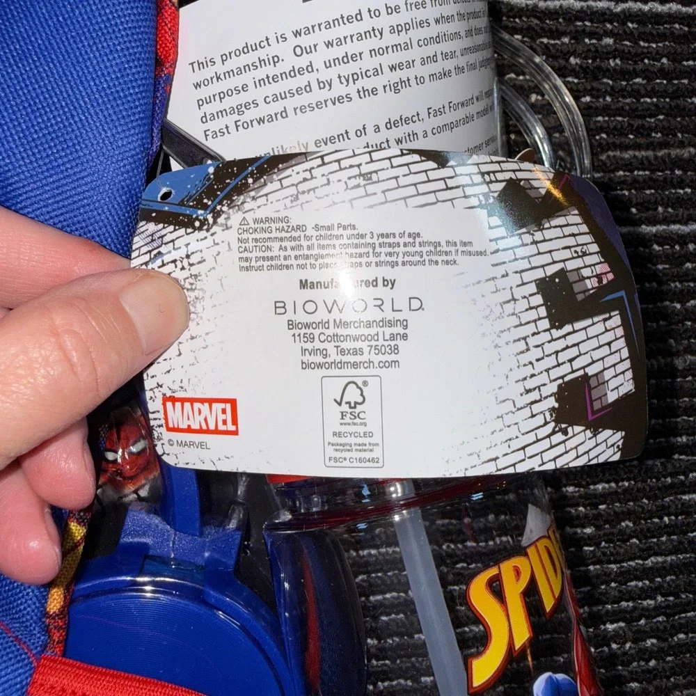 Marvel Spider-Man Backpack 5pc Set Kids NEW Backpack Lunch Headphones Bottle